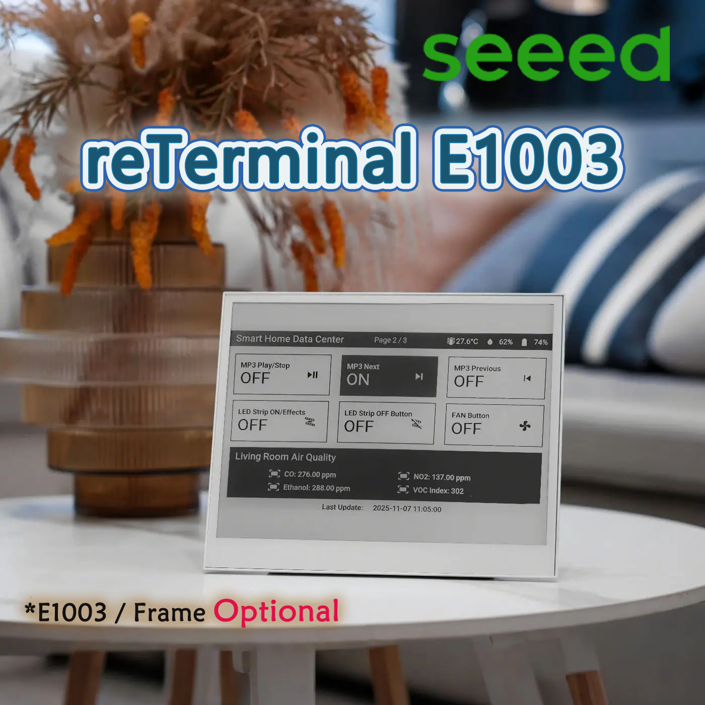 Smart Home Dashboard - reTerminal E1003 10.3inch Touch ePaper Display