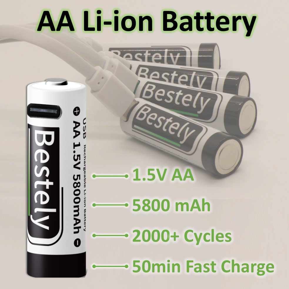 Smart Home Interior - 5800mAh USB-C AA Rechargeable Batteries 50