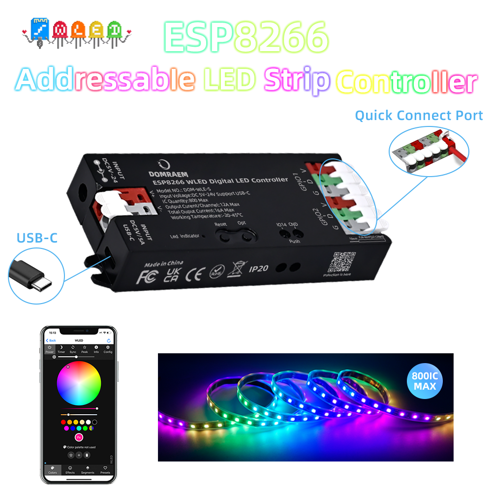 Smart Home Esp8266 - Domraem ESP8266 Digital WiFi LED Controller