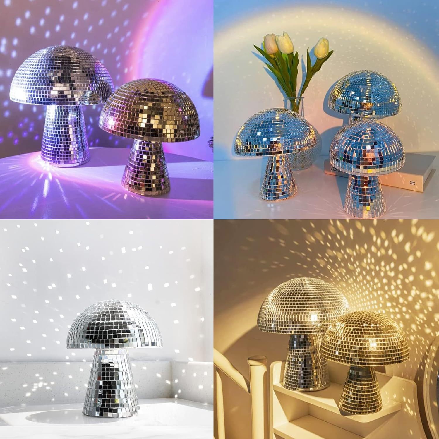 Smart Home Utilities - Mushroom Disco Ball Mirror Reflective Home