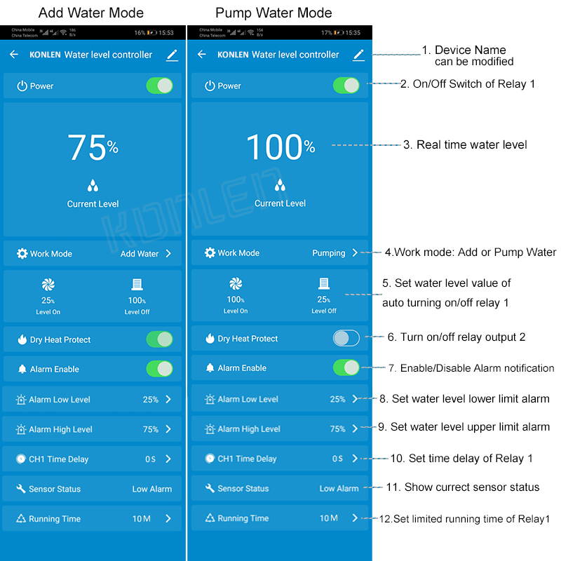 KONLEN Tuya Water Level Sensor - Wifi Water Leak Detector 리뷰 및 가격