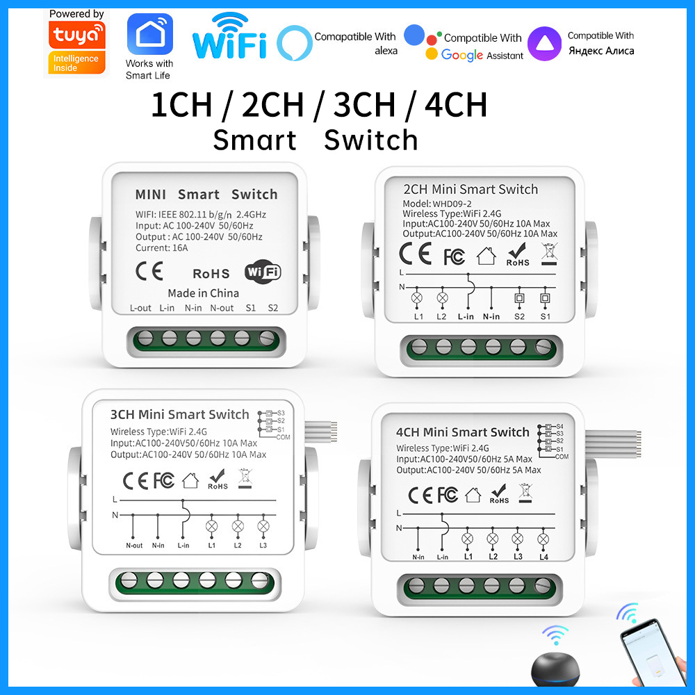Tuya WiFi Smart Switch 1/2/3/4 - Smart Home Moes 리뷰 및 가격