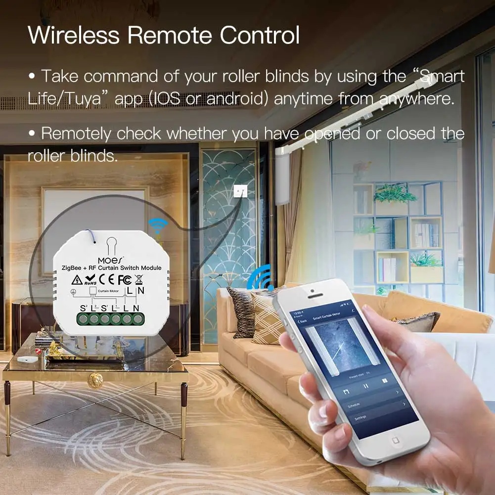 MOES ZigBee Smart RF433 Curtai - Smart Home Moes 리뷰 및 가격