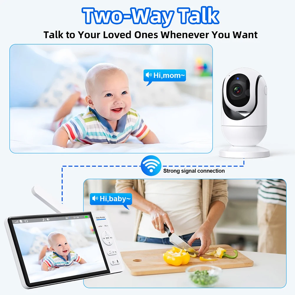 7.0'' Video Baby Monitor 720P  - Smart Home Battery Camera 리뷰 및 가격
