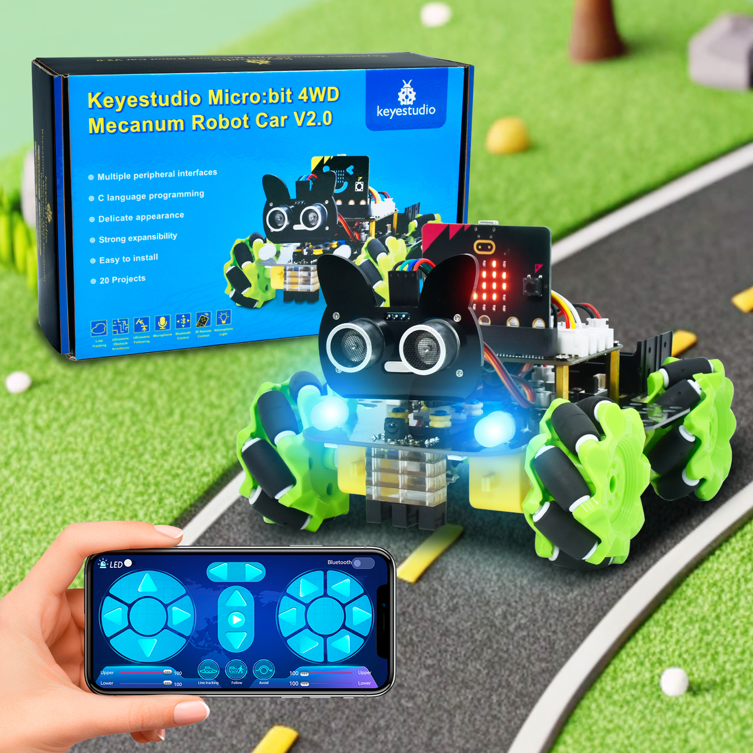 Keyestudio Microbit V2.0 4WD M - Smart Home Micro Bit 리뷰 및 가격
