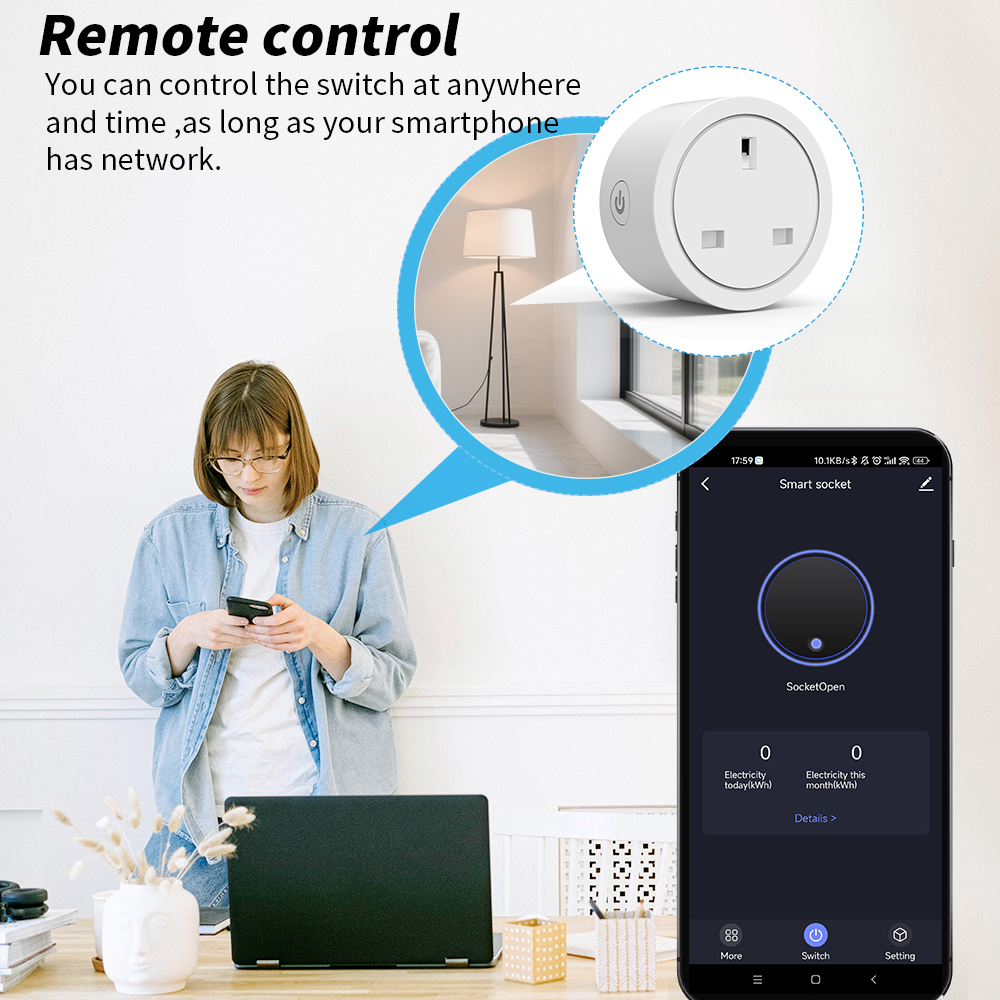WiFi Smart Socket 16A UK plug  - Smart Home Energy App 리뷰 및 가격