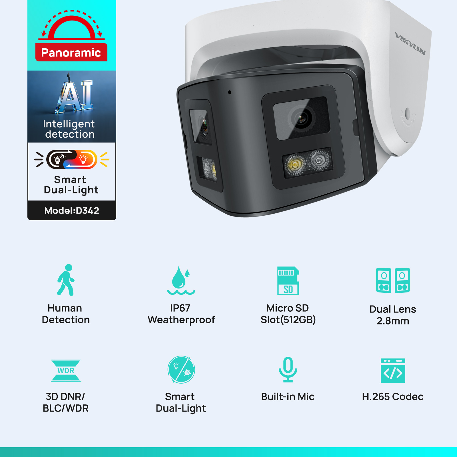 Vikylin 4MP Panoramic Dual Len - Smart Home Hikvision 리뷰 및 가격