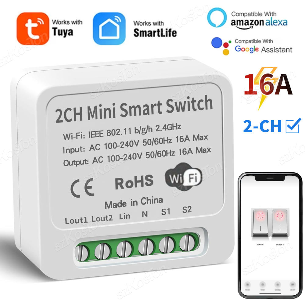 16A Tuya WiFi Smart Switch Mod - Smart Home Sistem 리뷰 및 가격
