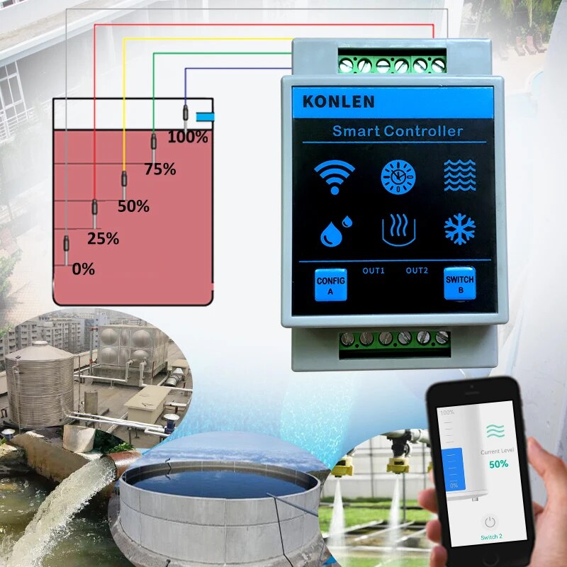 KONLEN Tuya Water Level Sensor - Wifi Water Leak Detector 리뷰 및 가격