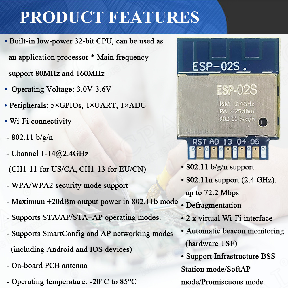 ESP-02S Serial Wireless 2.4G W - Smart Home Esp8266 리뷰 및 가격