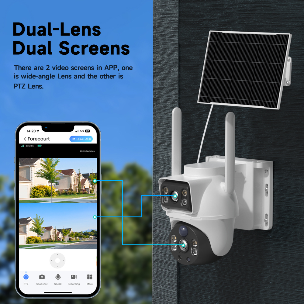 WiFi Solar Camera Dual Lenses  - Smart Home Battery Camera 리뷰 및 가격
