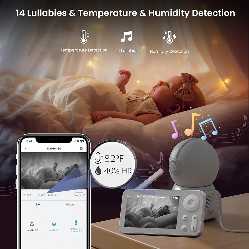 2K Baby Monitor with 2 Cameras - Smart Home Battery Camera 리뷰 및 가격