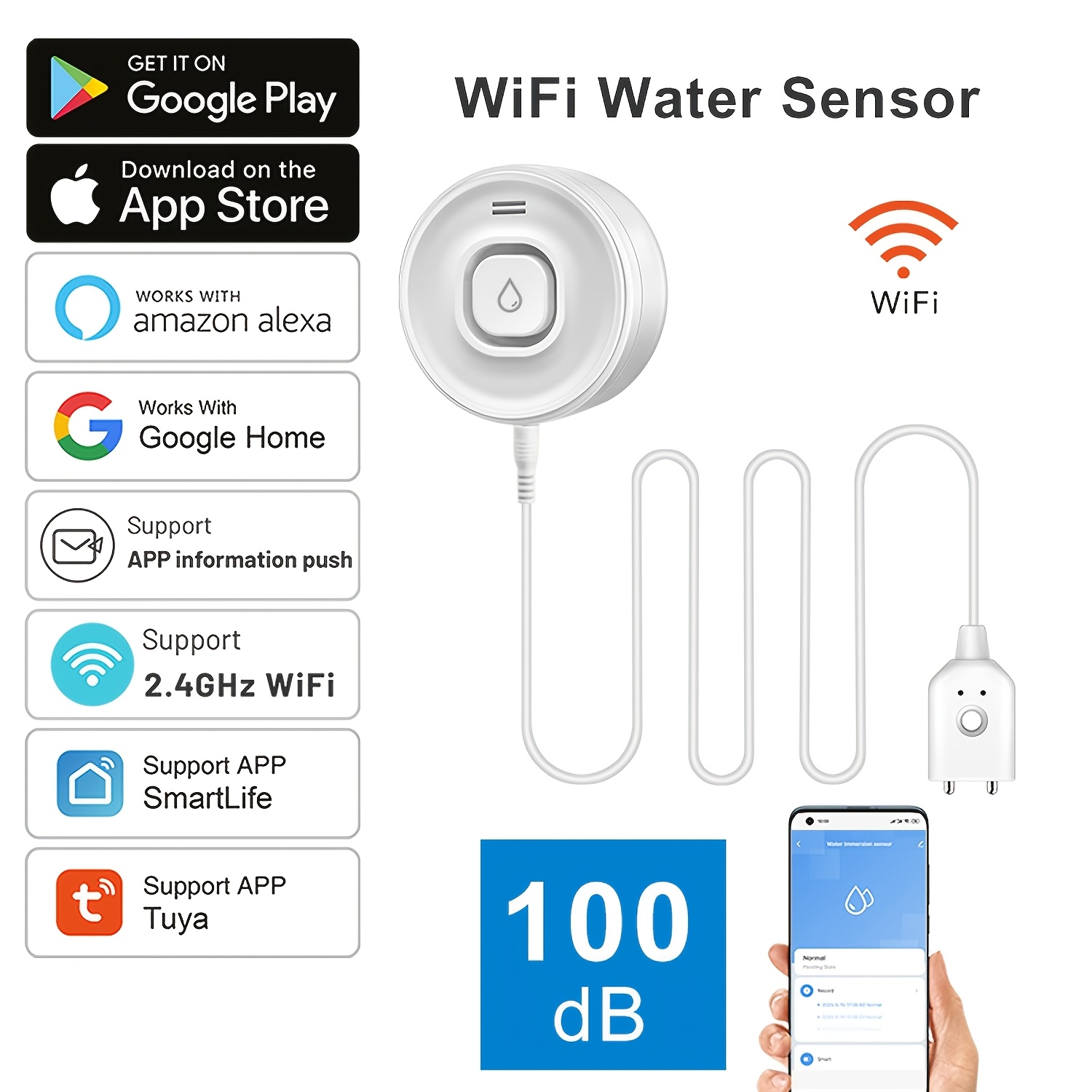 YNF Smart WiFi Water Leak Dete - Wifi Water Leak Detector 리뷰 및 가격